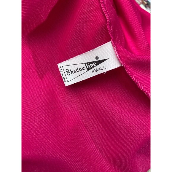 Vintage 60s Pink Robe 1960s Hot Pink Nylon Floral Pinup Retro Size Small S/M - Picture 5 of 6